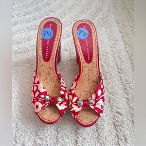 Brand New Marc by Marc Jacobs Red and Cream wedge sandals 7.5